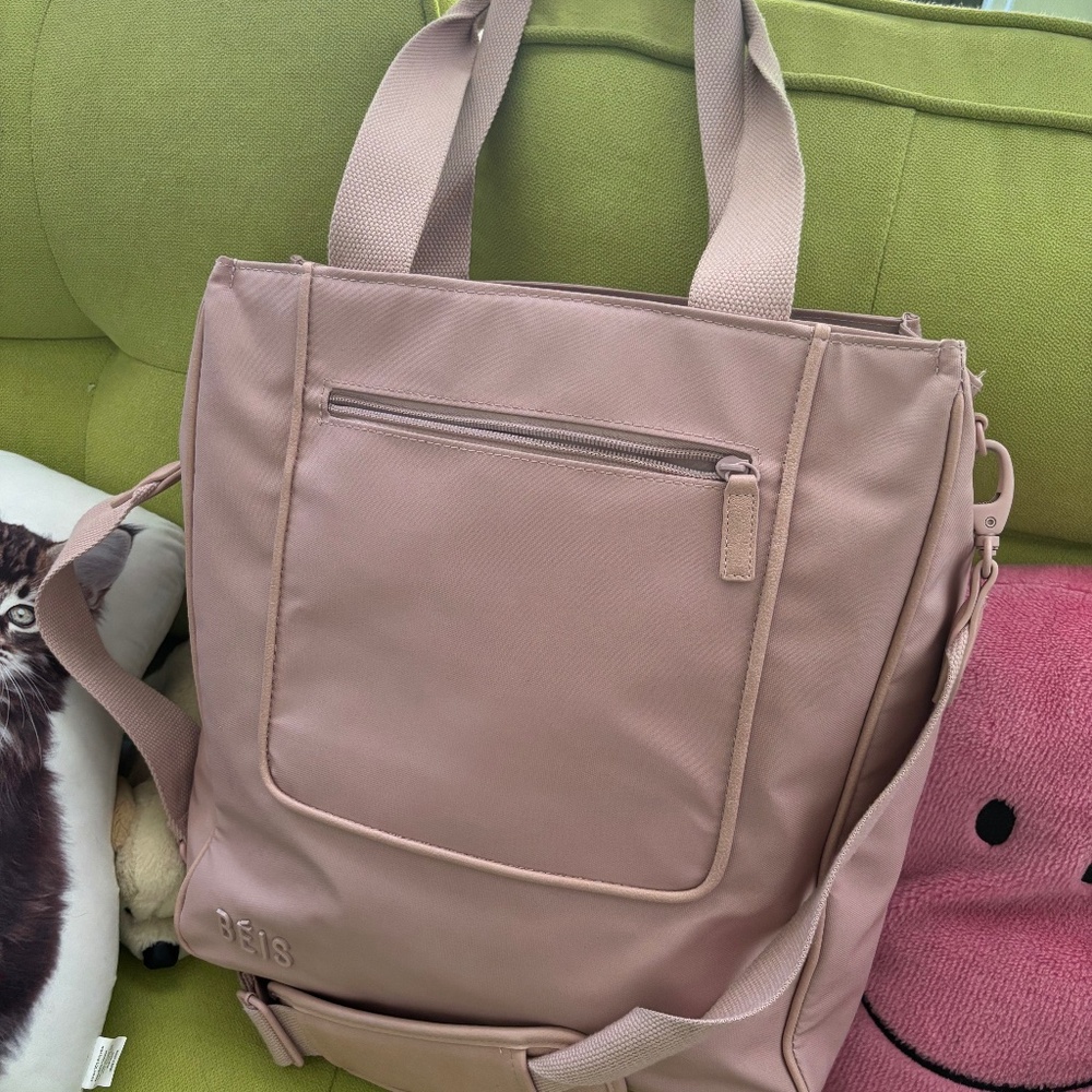 Beis Pink North to South Tote Bag